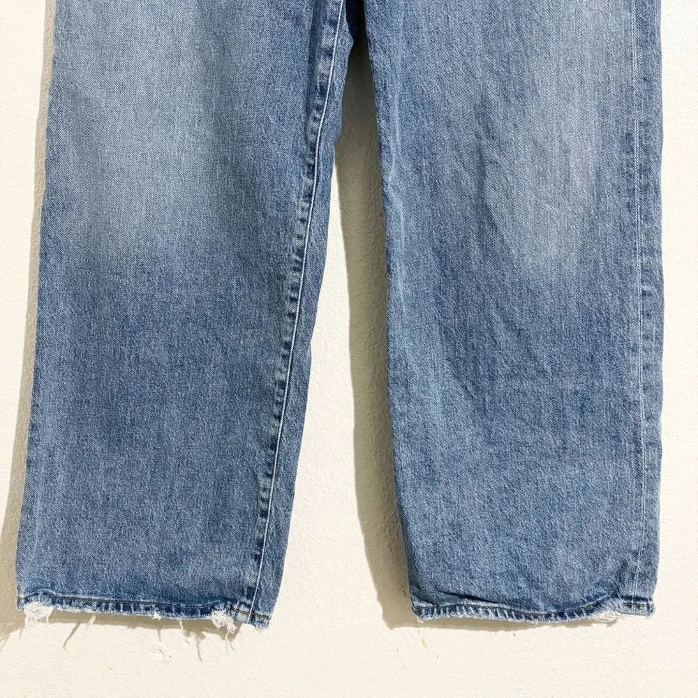 Agolde Harper Crop Mid-Rise Wide Straight Leg Jeans in Hassle - Picture 8 of 11